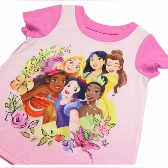 New 4 Piece Disney Princess Pajama Set Size 5 Kids Sleepwear - Picture 9 of 12